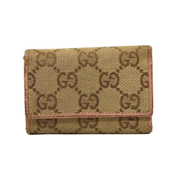 GUCCI GG Logo Canvas 6 Ring Key Case Beige - Picture 1 of 15